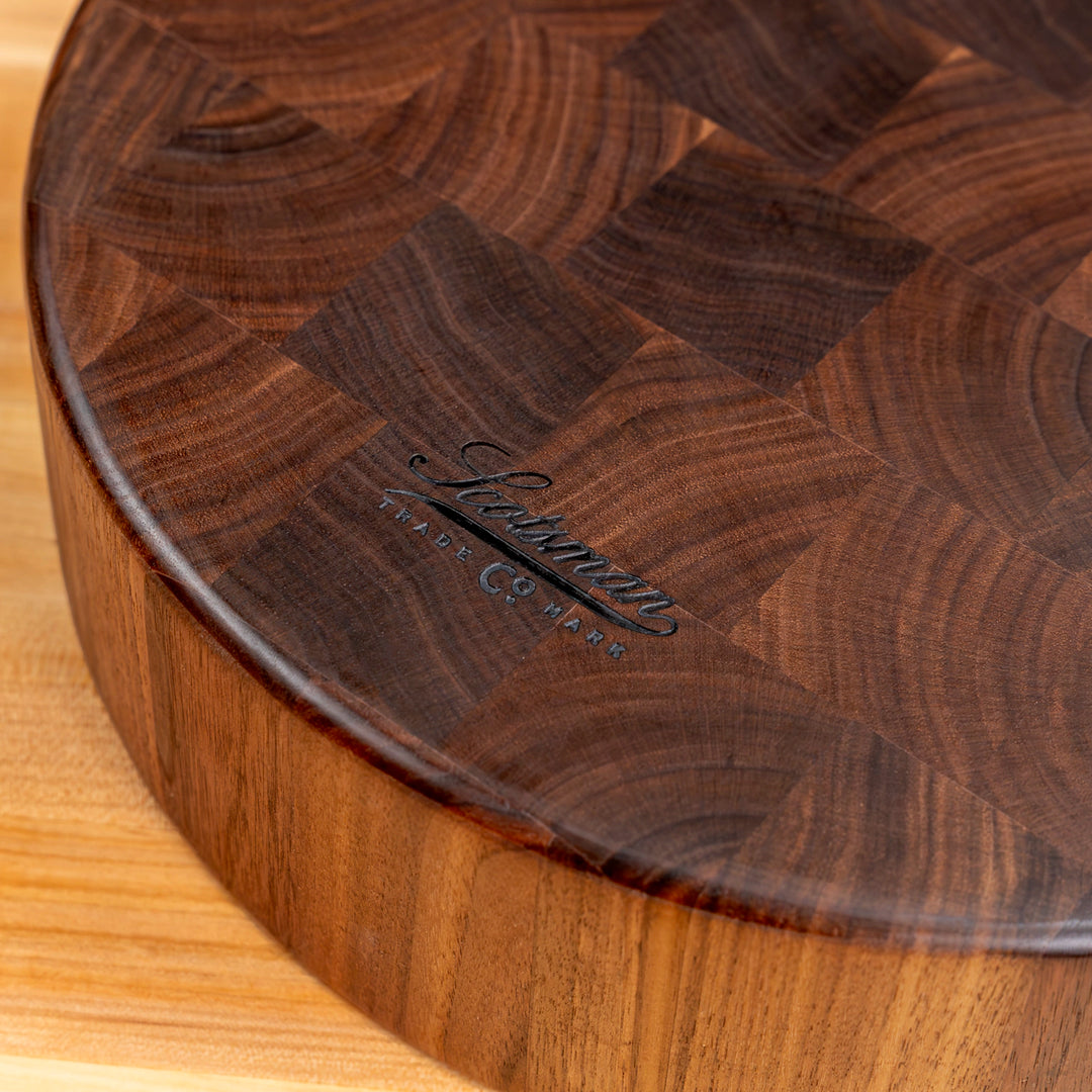 Walnut End Grain Round Butcher Block