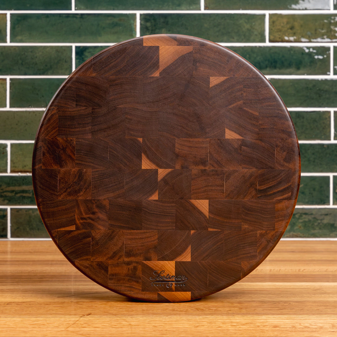 Walnut End Grain Round Butcher Block