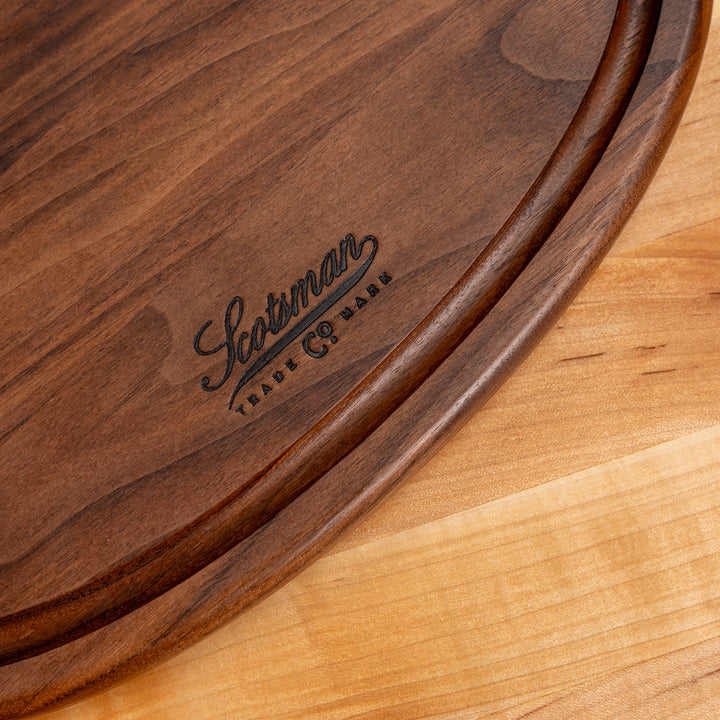 Walnut Oval Serving Board with Juice Groove