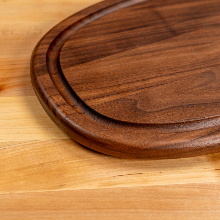 Walnut Oval Serving Board with Juice Groove