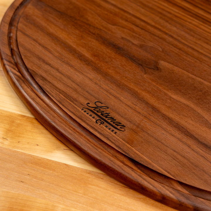 Walnut Oval Serving Board with Juice Groove