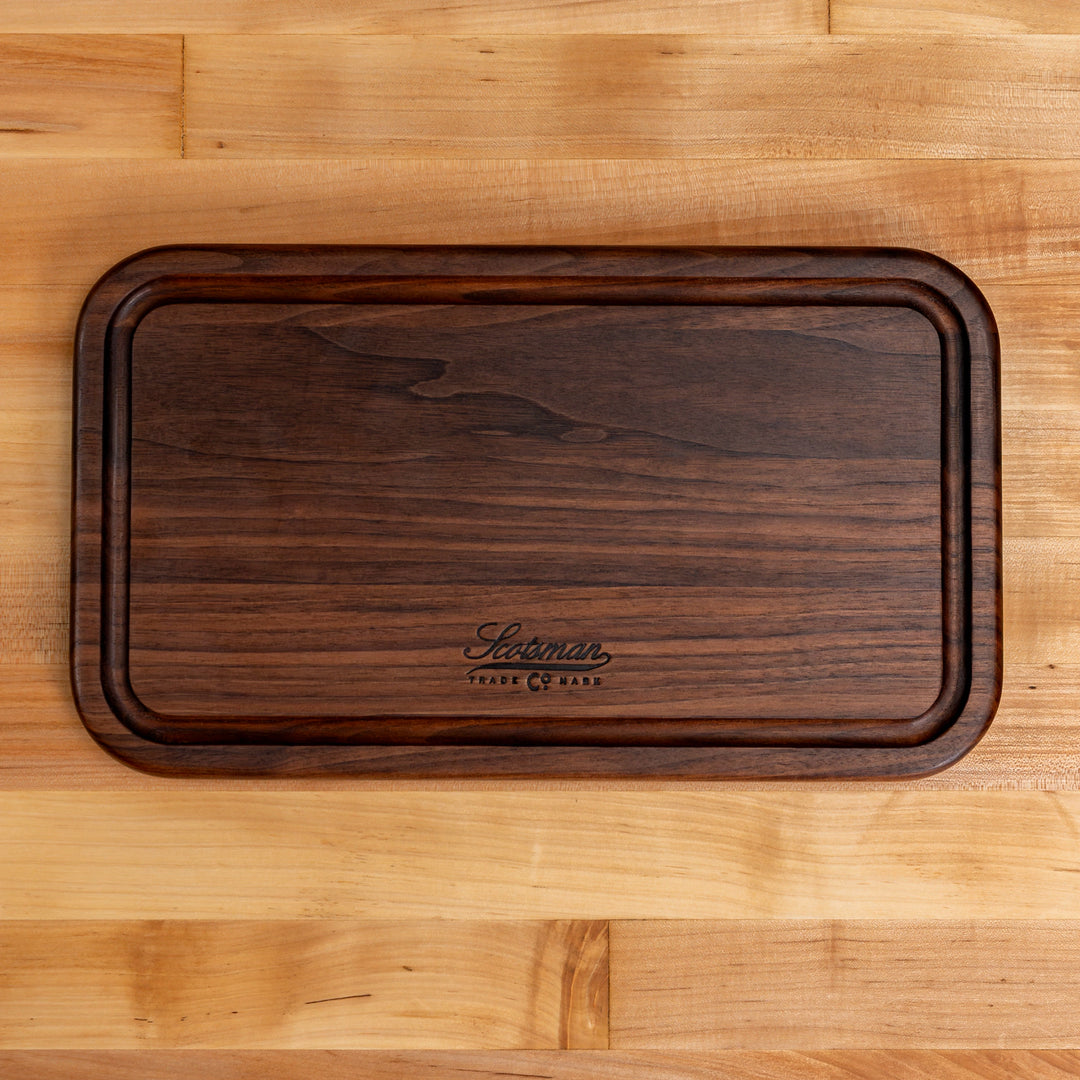 Walnut Rectangle Serving Board with Juice Groove