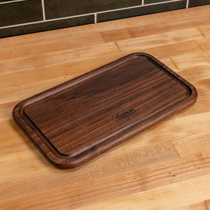 Walnut Rectangle Serving Board with Juice Groove