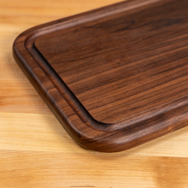 Walnut Rectangle Serving Board with Juice Groove