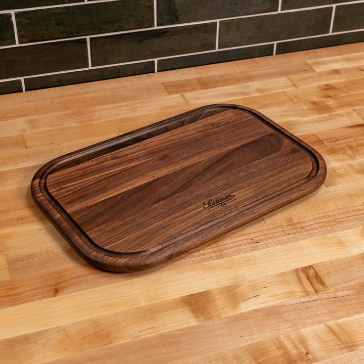 Walnut Rectangle Serving Board with Juice Groove