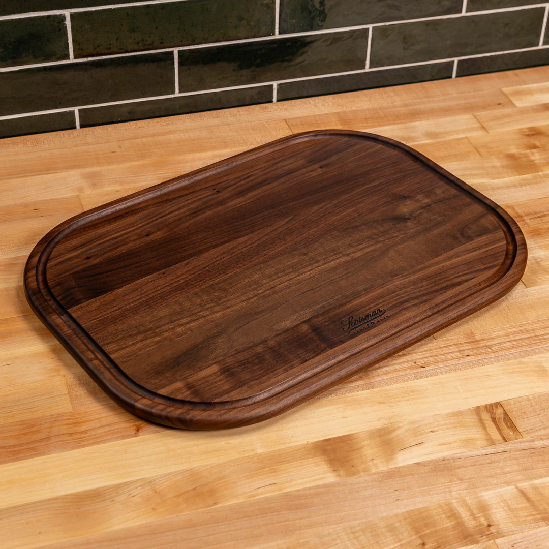 Walnut Rectangle Serving Board with Juice Groove