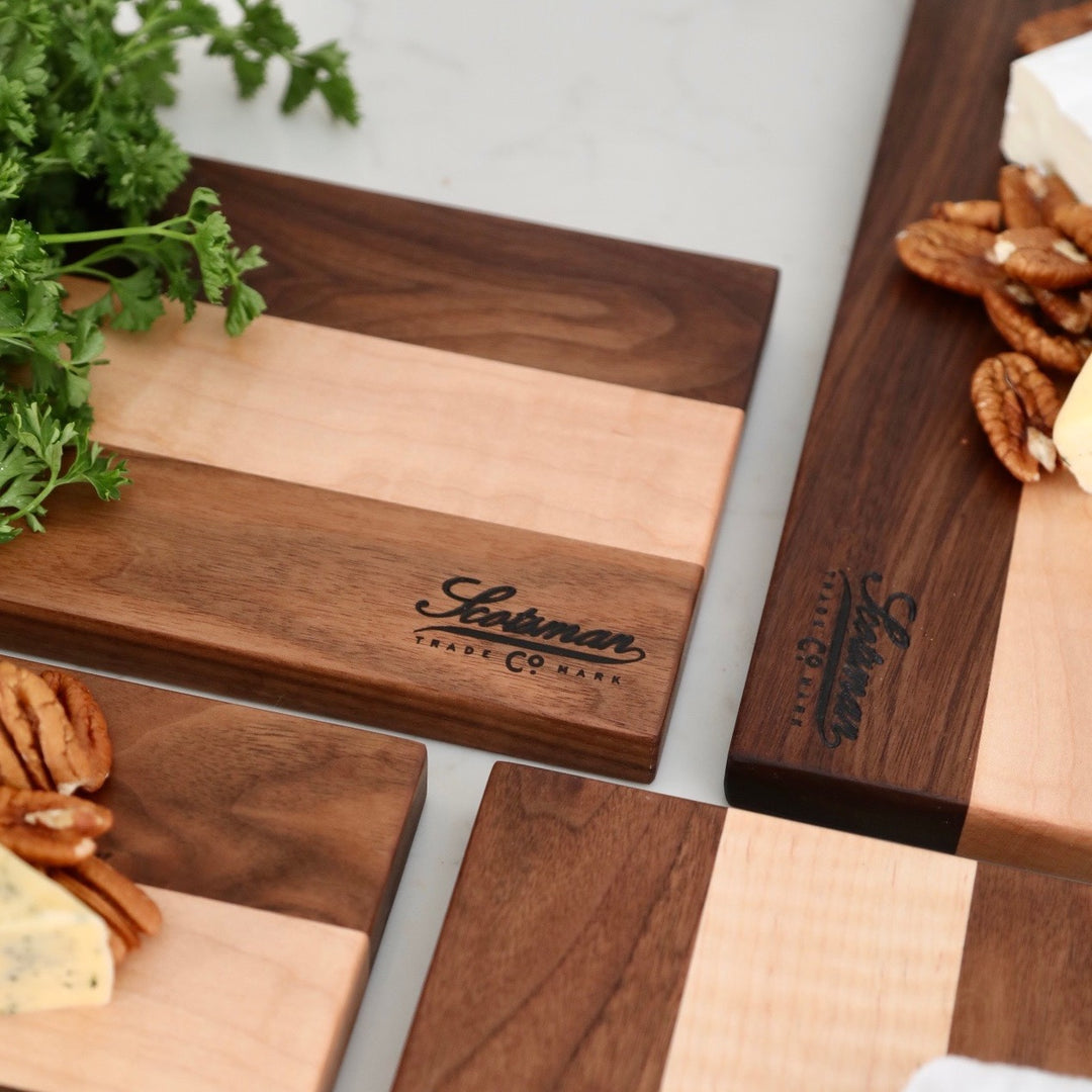 Walnut and Curly Maple Serving Board