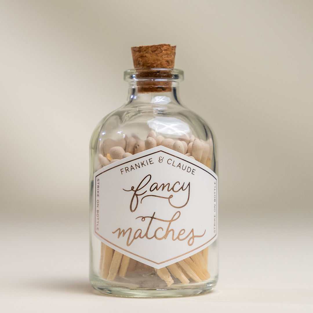 White Fancy Matches Small Jar