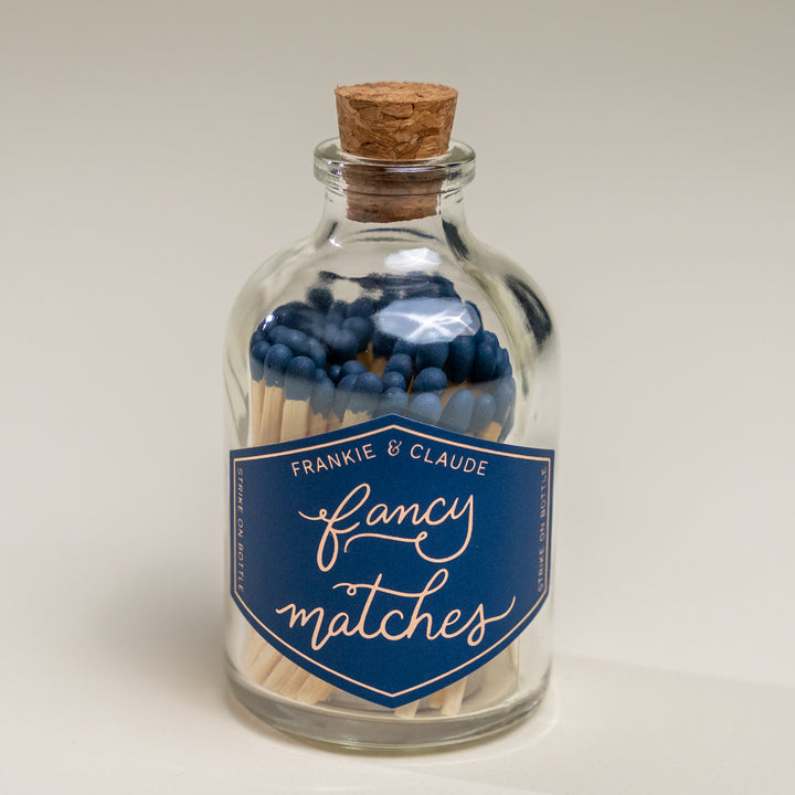 Navy Fancy Matches Small Jar