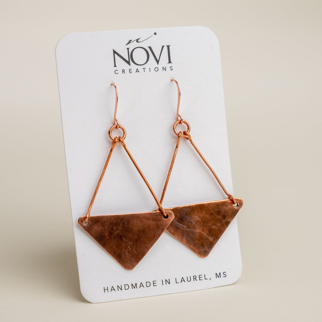 Novi Copper Diamond Full Dangle Earrings