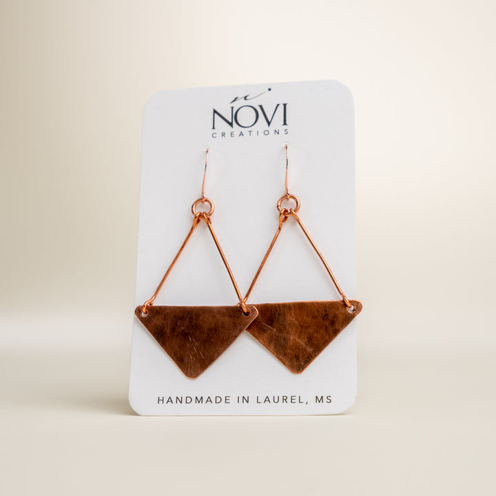 Novi Copper Diamond Full Dangle Earrings