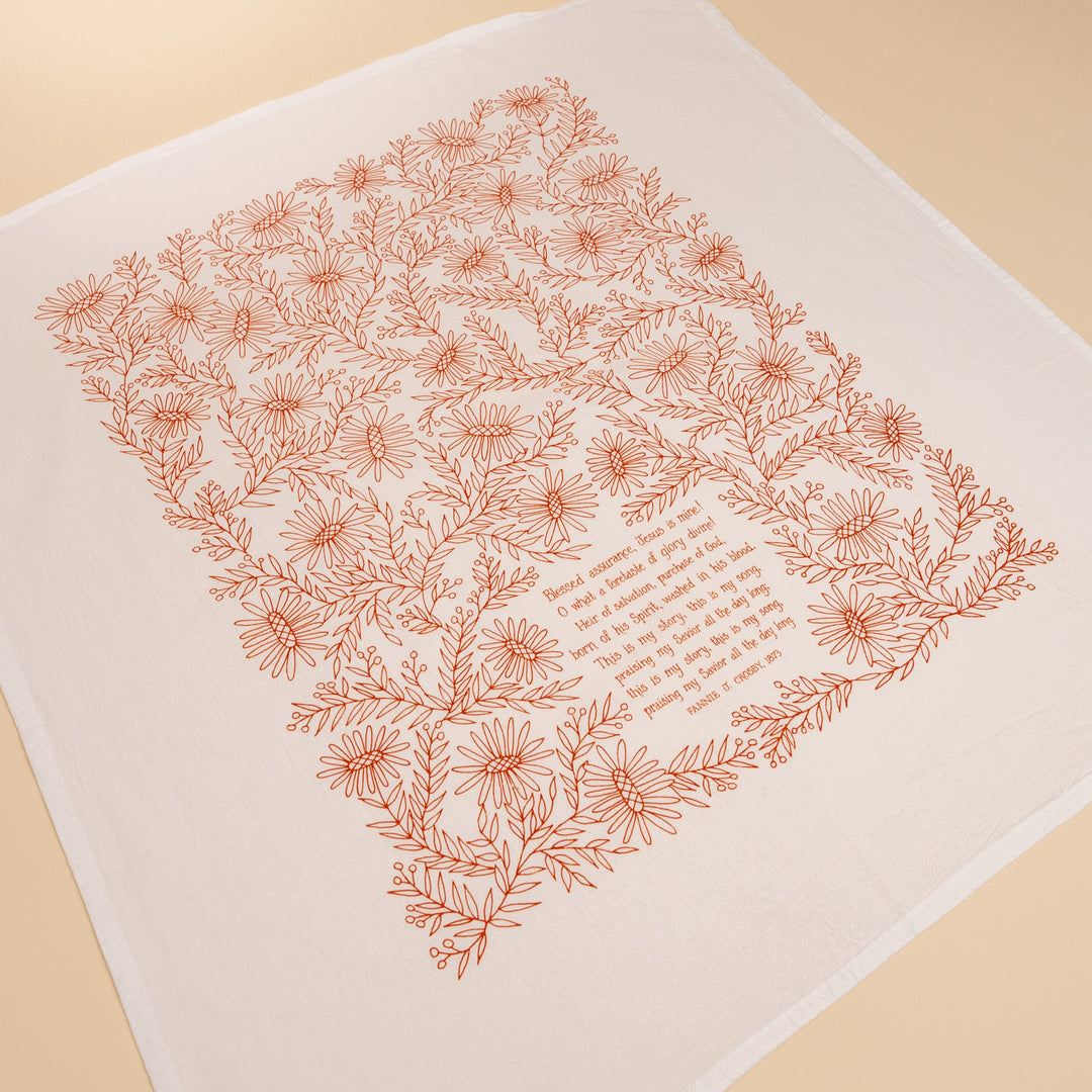 Blessed Assurance Hymn Tea Towel