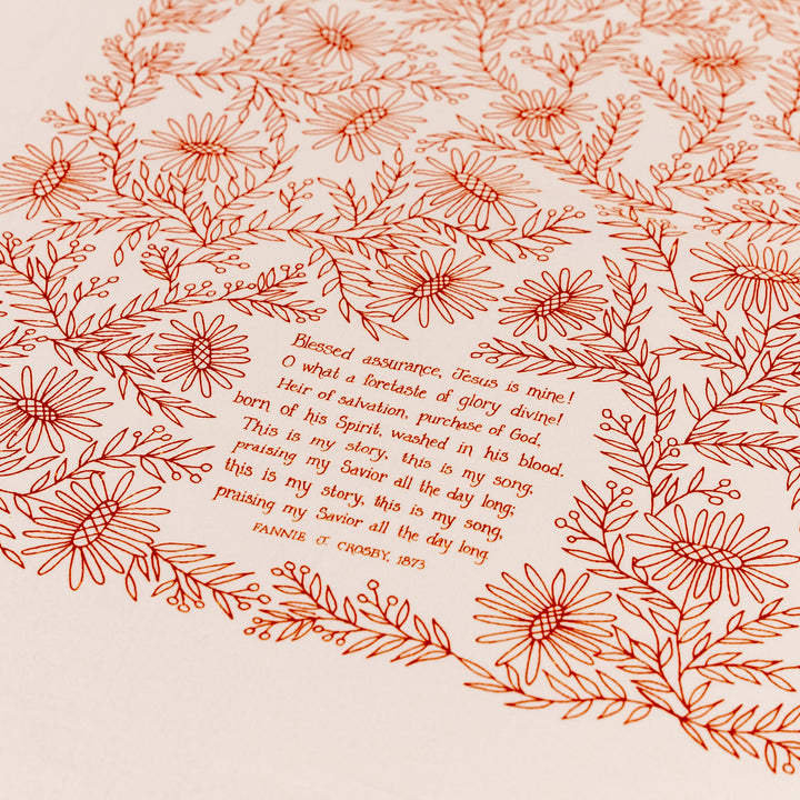 Blessed Assurance Hymn Tea Towel