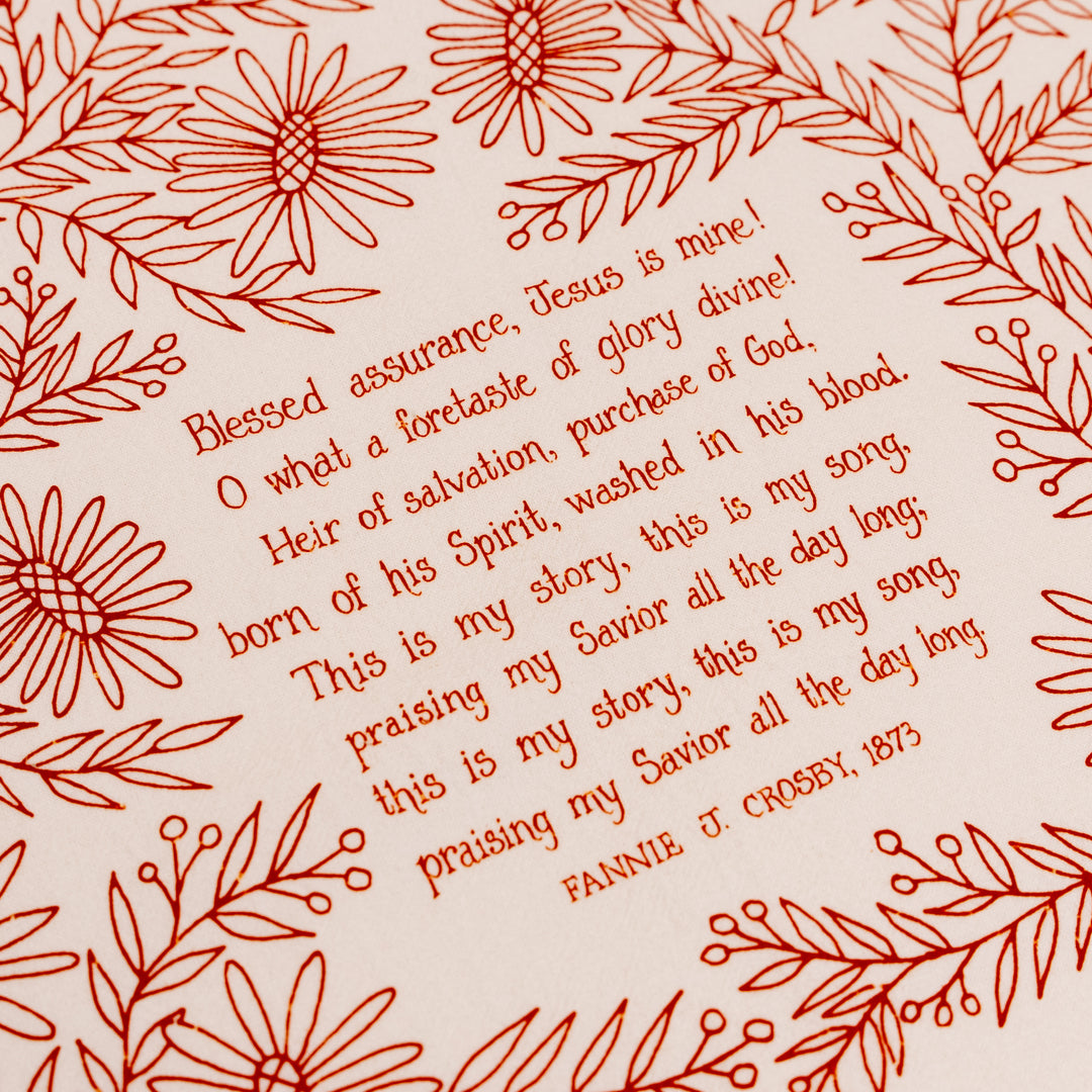 Blessed Assurance Hymn Tea Towel