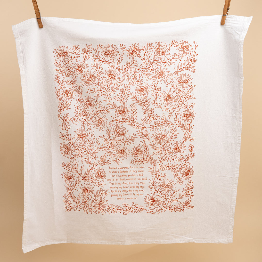 Blessed Assurance Hymn Tea Towel