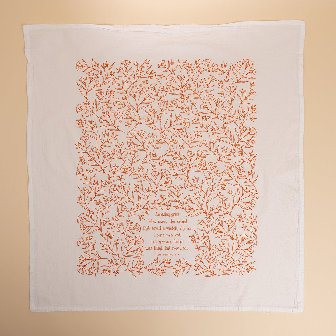 Amazing Grace Hymn Tea Towel