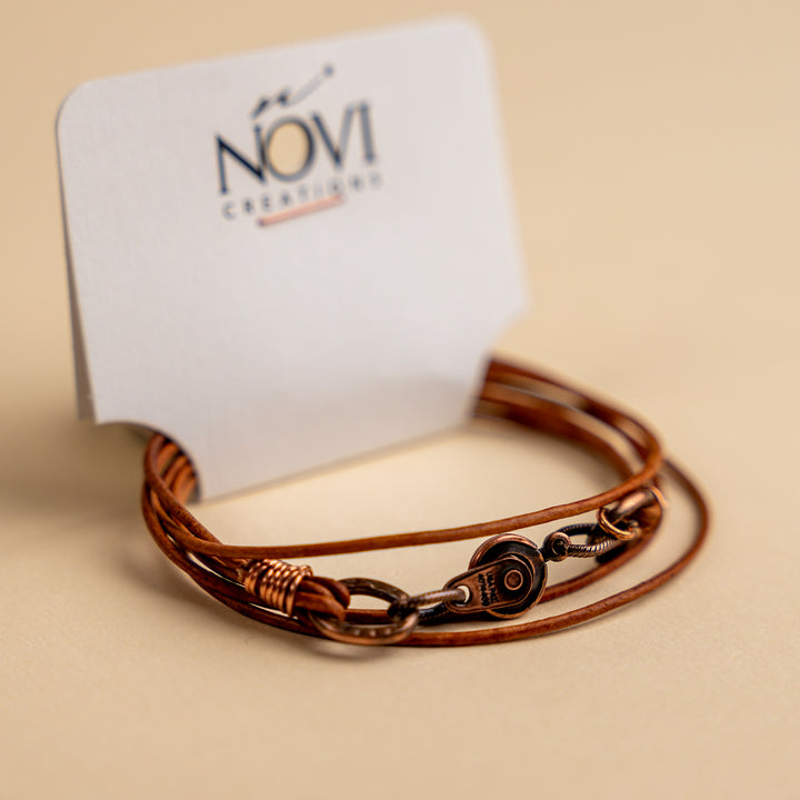 Novi Brown Leather Bracelet