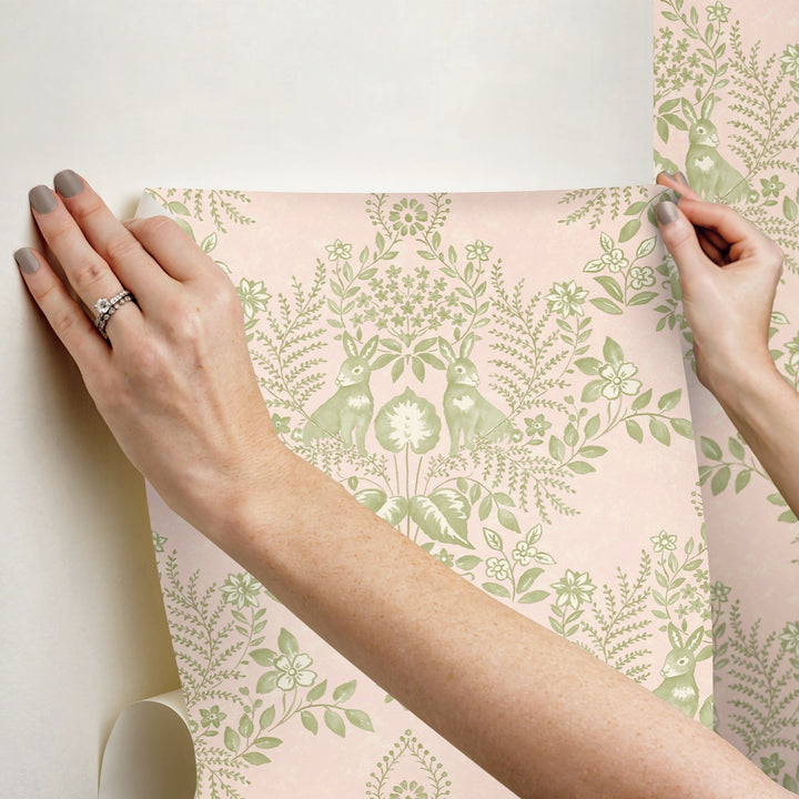 Cottontail Toile Premium Peel + Stick Wallpaper Roll