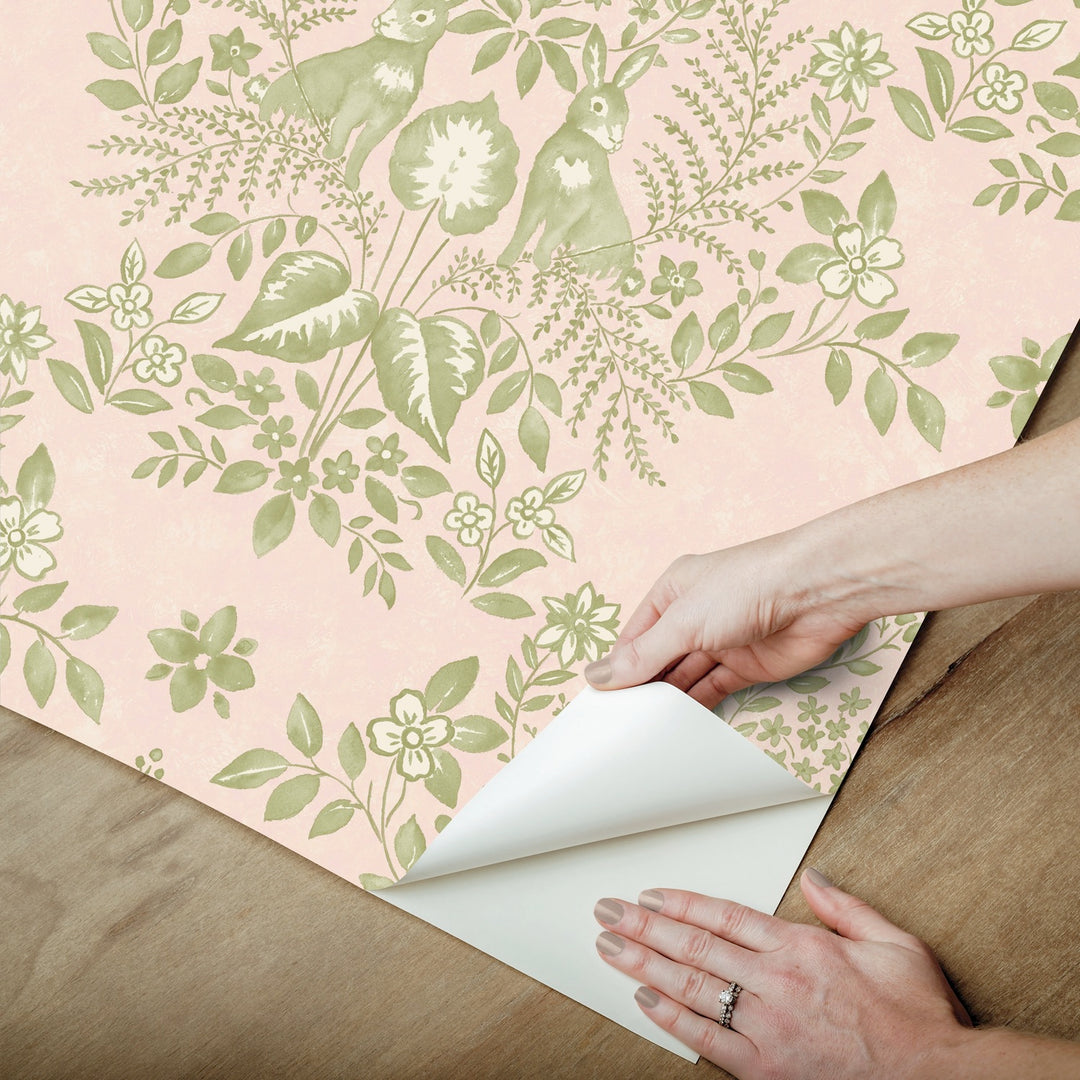 Cottontail Toile Premium Peel + Stick Wallpaper Roll