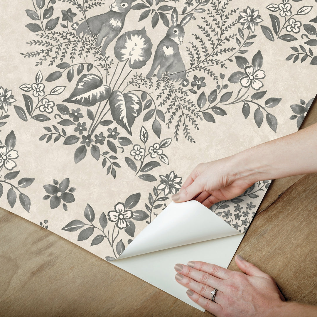 Cottontail Toile Premium Peel + Stick Wallpaper Roll