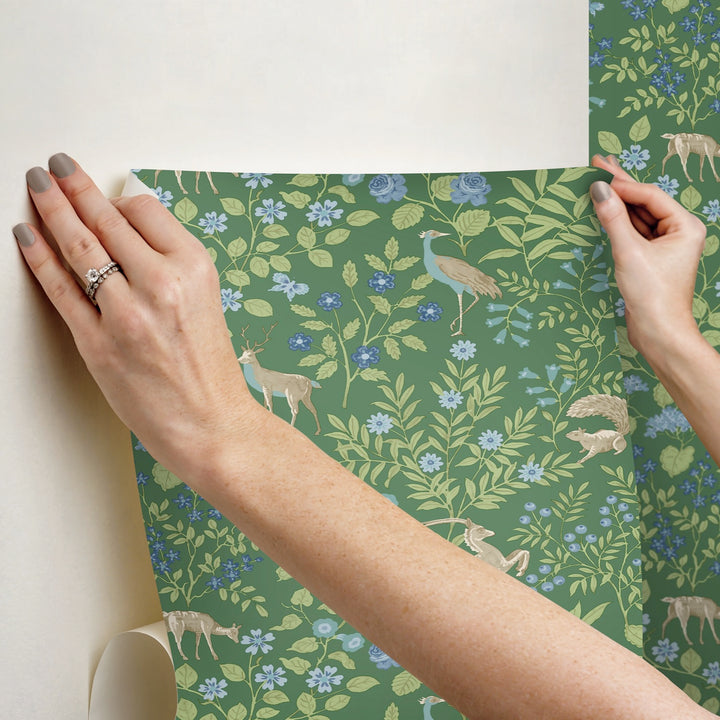 Woodland Floral Premium Peel + Stick Wallpaper Roll