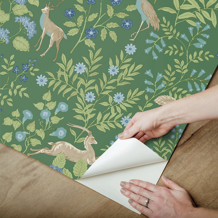 Woodland Floral Premium Peel + Stick Wallpaper Roll