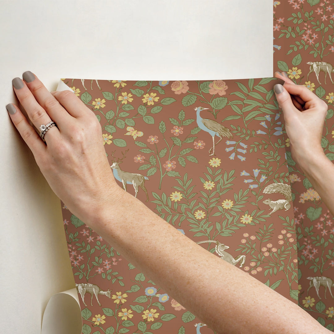 Woodland Floral Premium Peel + Stick Wallpaper Roll