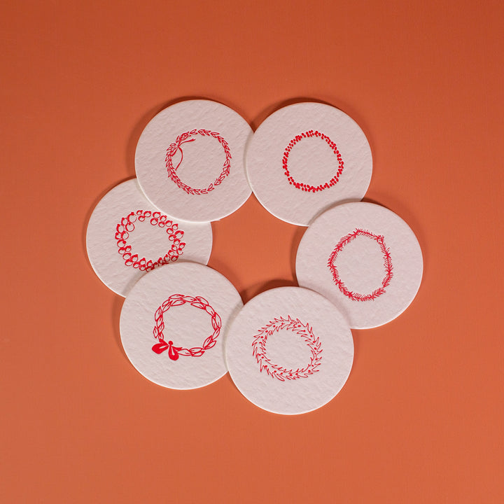 Merry Wreath Coasters