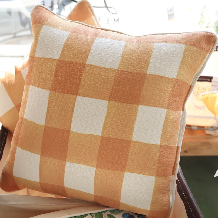 Orange Buffalo Check Pillow