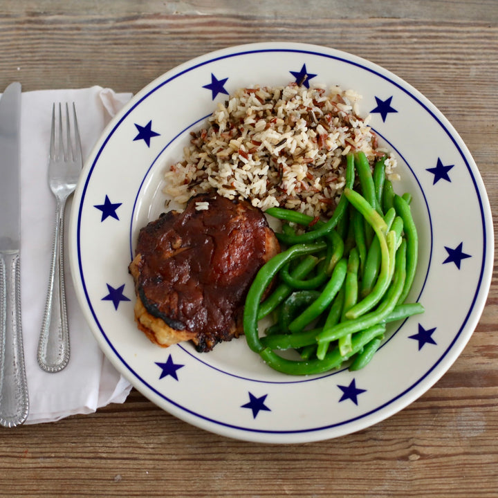 Blue Stars Dinner Plate